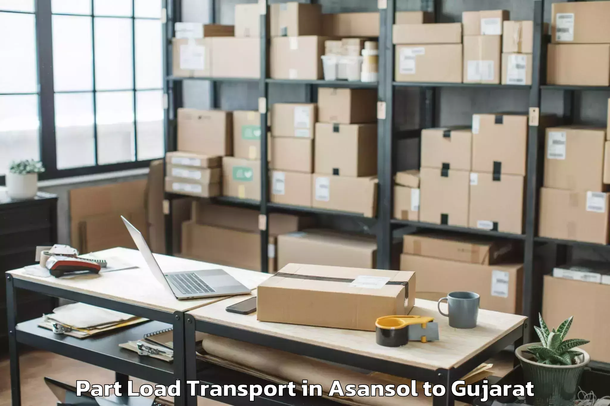 Book Your Asansol to Vadodara Airport Bdq Part Load Transport Today